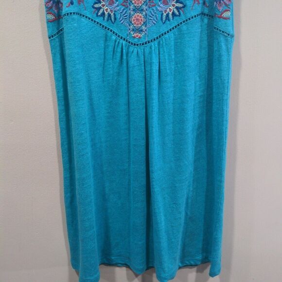 Sundance Womens Hidden Garden 100% Linen Embroidered Floral Dress Size XS Blue - Picture 3 of 10
